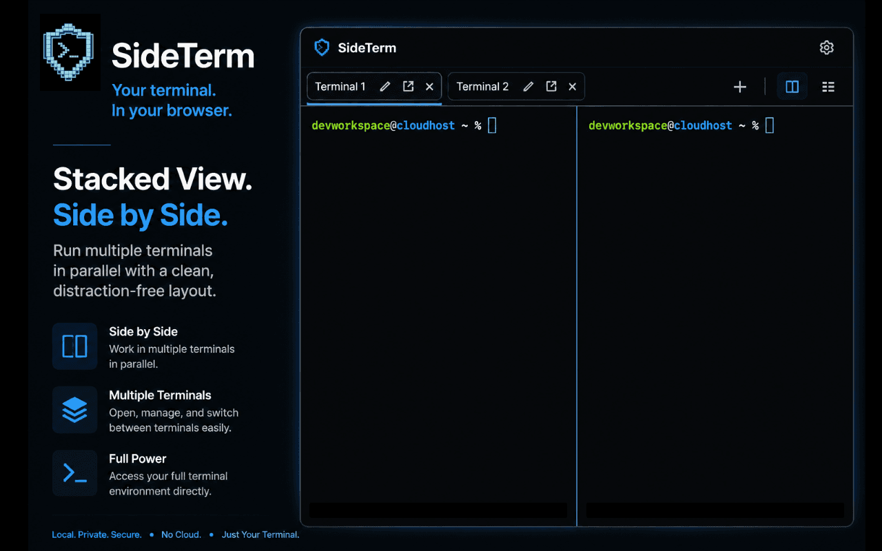 Side-by-side terminal layout